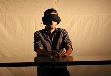 Katurian blindfolded